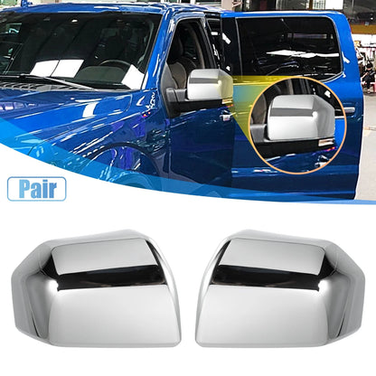Car Rearview Mirror Cover Caps for Ford F150 F-150 Chrome (2015-2023)