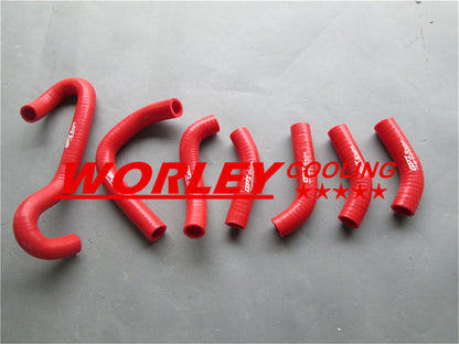 Alloy Radiator + Red Hose for Husqvarna AE/CR/WR/XC 400/430/500 (1984-1987)