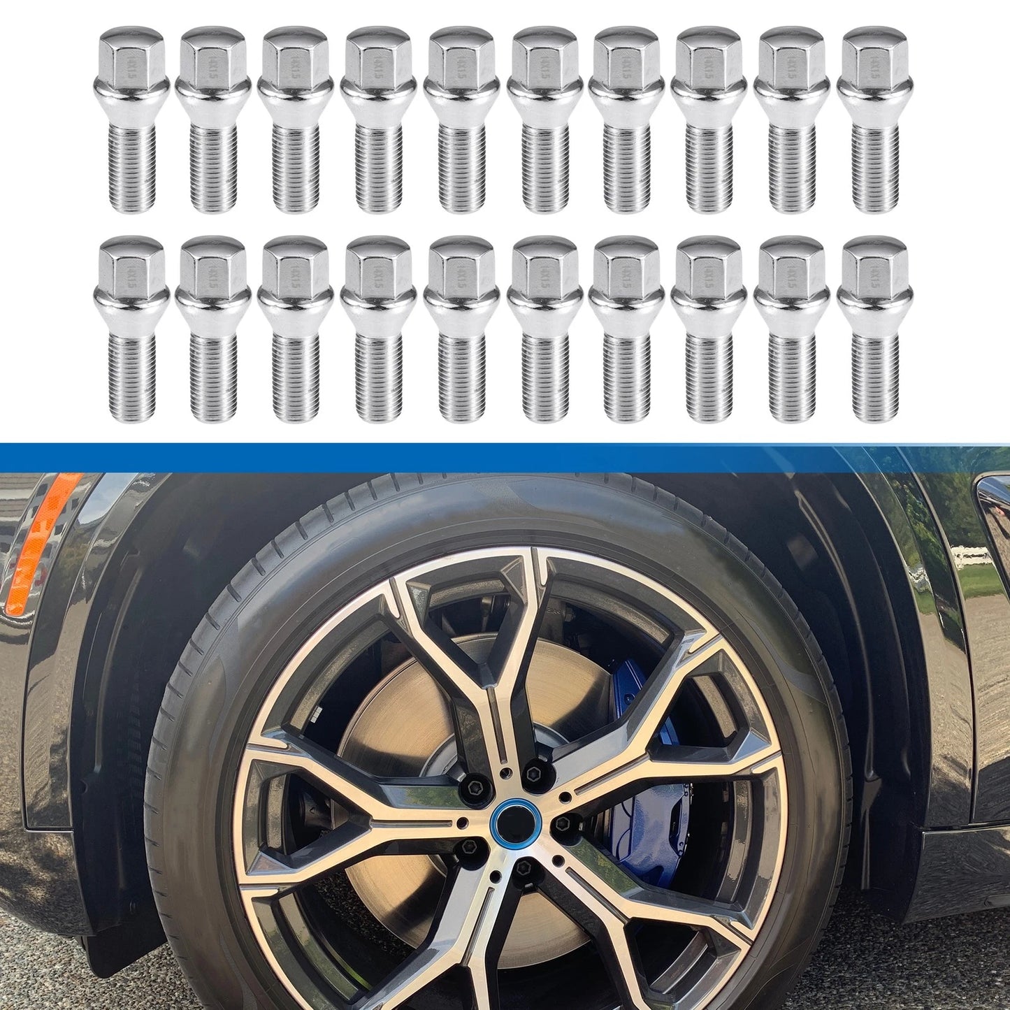 M14 x 1.50 Car Wheel Bolts (20 Pcs) for BMW 7 Series (2002-2008) Metal