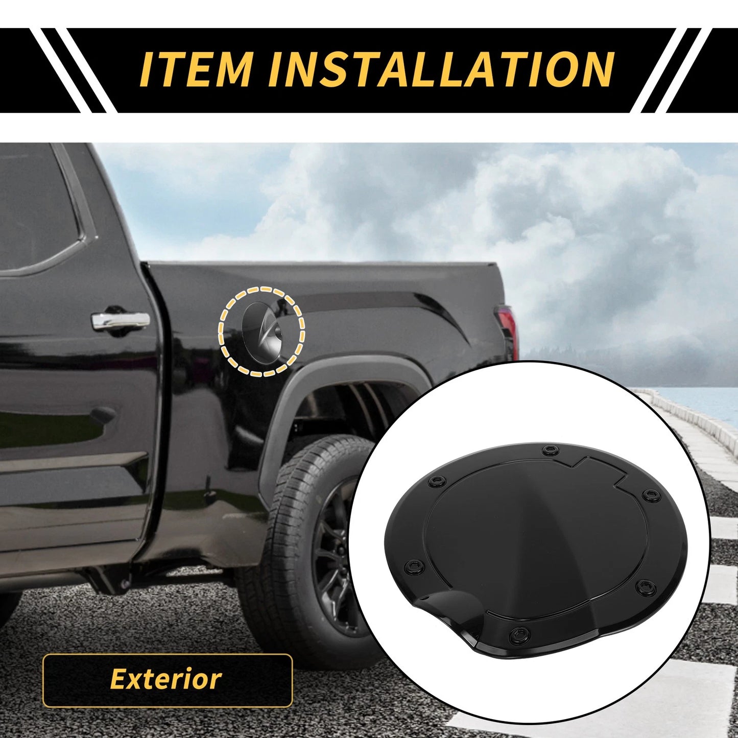 Fuel Tank Oil Gas Cap Cover Trim for Toyota Tundra (2022-2024)