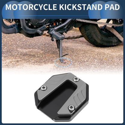 Motorcycle Kickstand Pad Aluminum Alloy Titanium Tone for Motorcycle