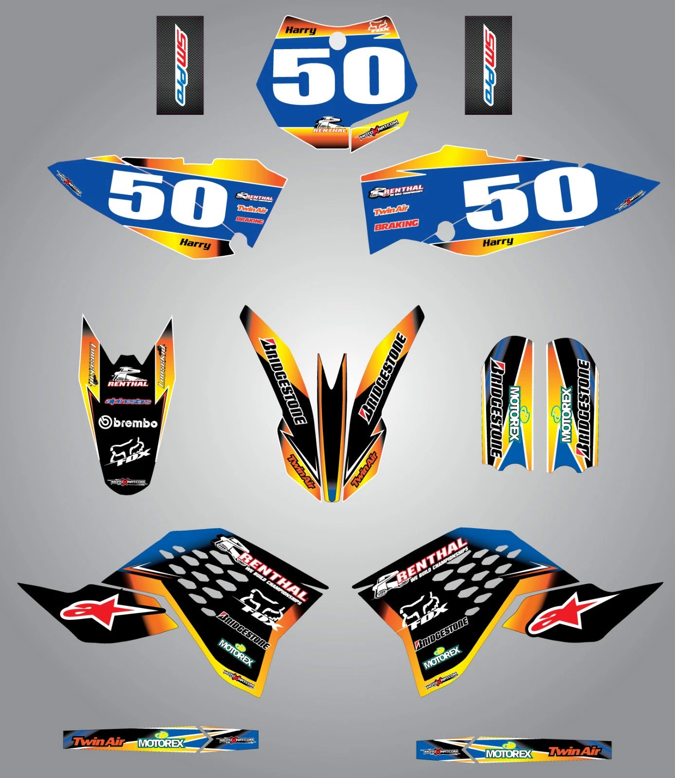 Full Graphics Custom Kit for KTM 65 (2009-2015) - Sunrise Style Sticker Kit