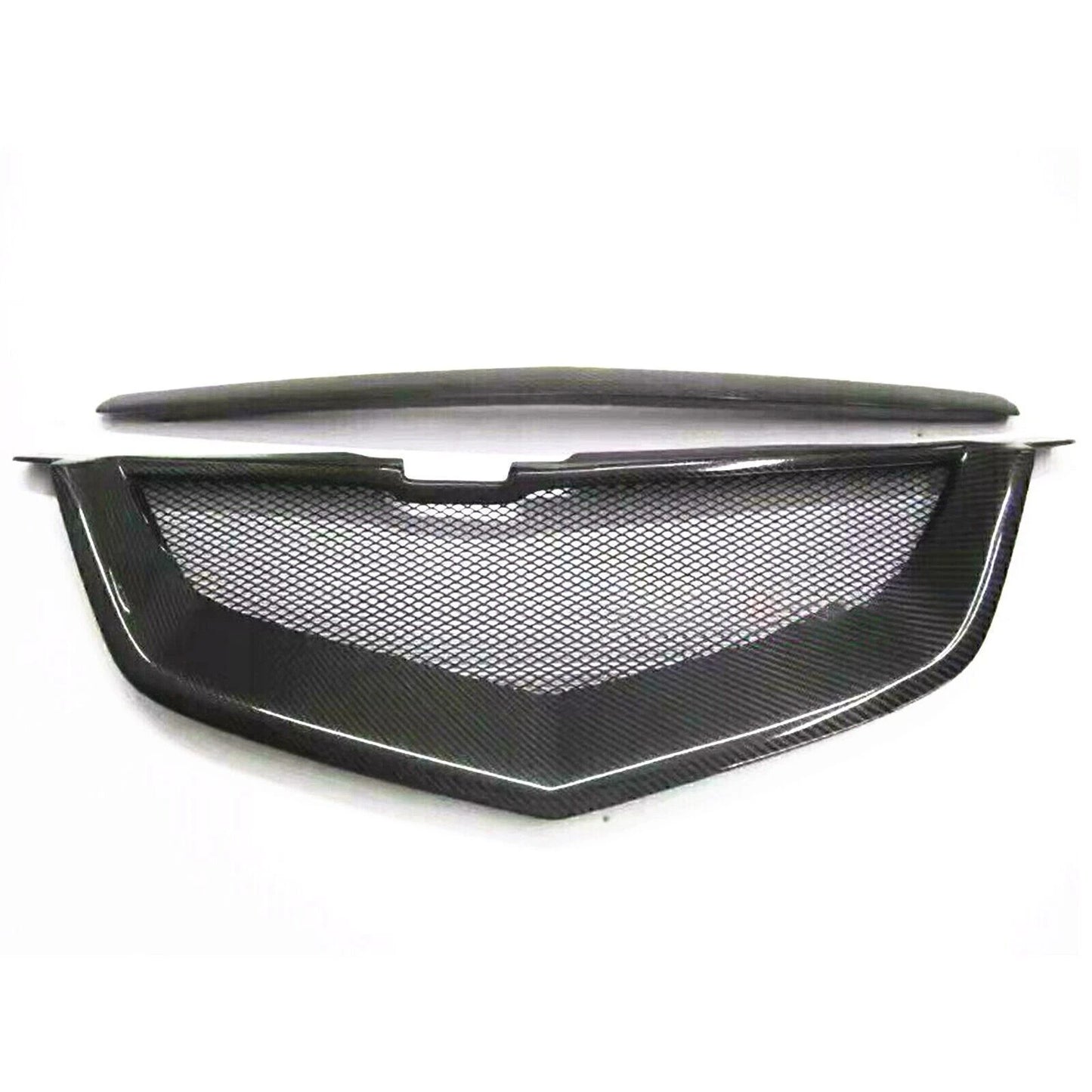 2 x Front Bumper Grille Mesh for Acura TL (2004-2006) Black Carbon Fiber