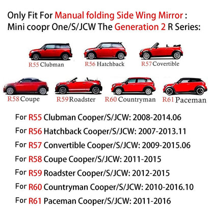 Carbon Fiber Look Rearview Mirror Cover for Mini Cooper R55 R56 R60 (2007-2013)
