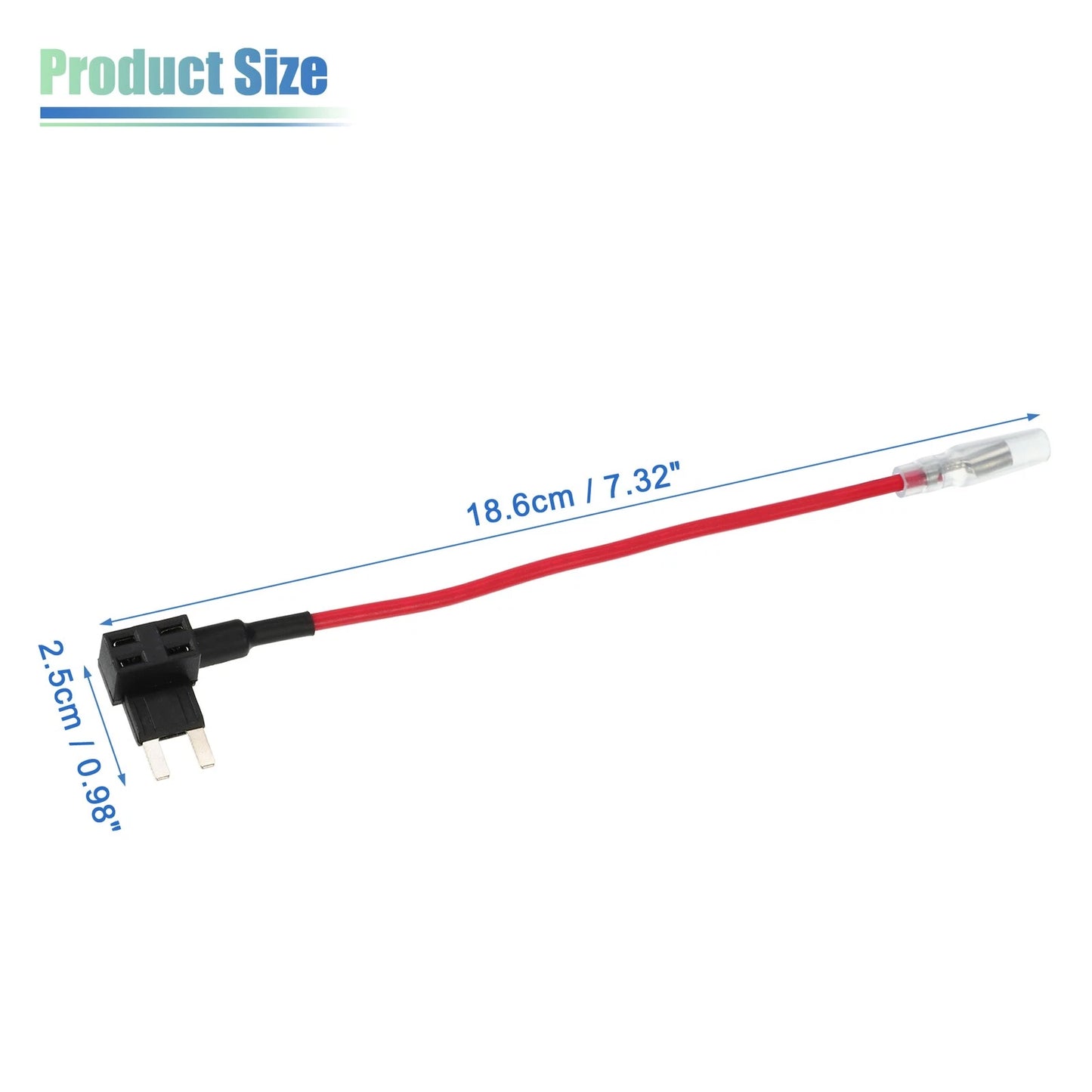 Universal Car Fuse Tap 12V with 15A Mini ATM Blade Type Fuse (N/A)