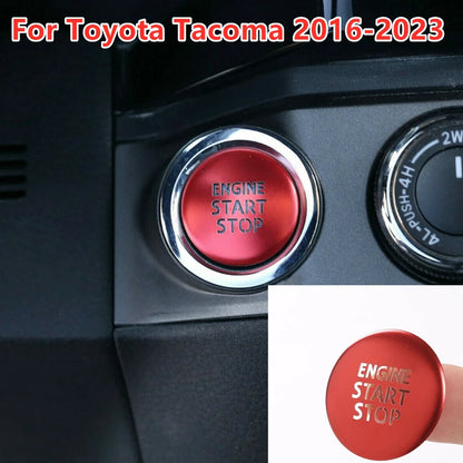 Red Engine Start Stop Switch Button Cover Trim Decor for Toyota Tacoma (2016–2023)