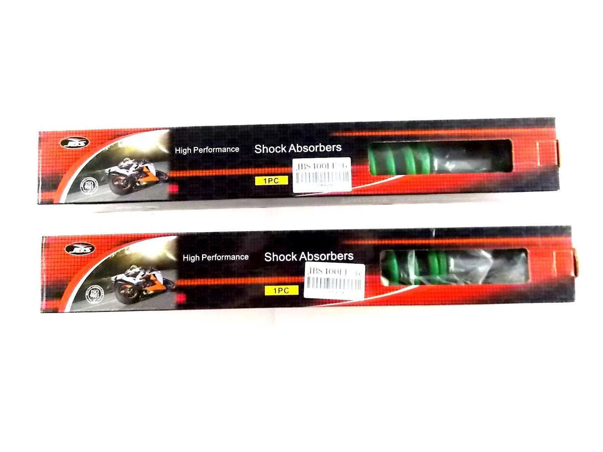 400mm Green/Chrome JBS Rear Shock Absorbers for Kawasaki KE175