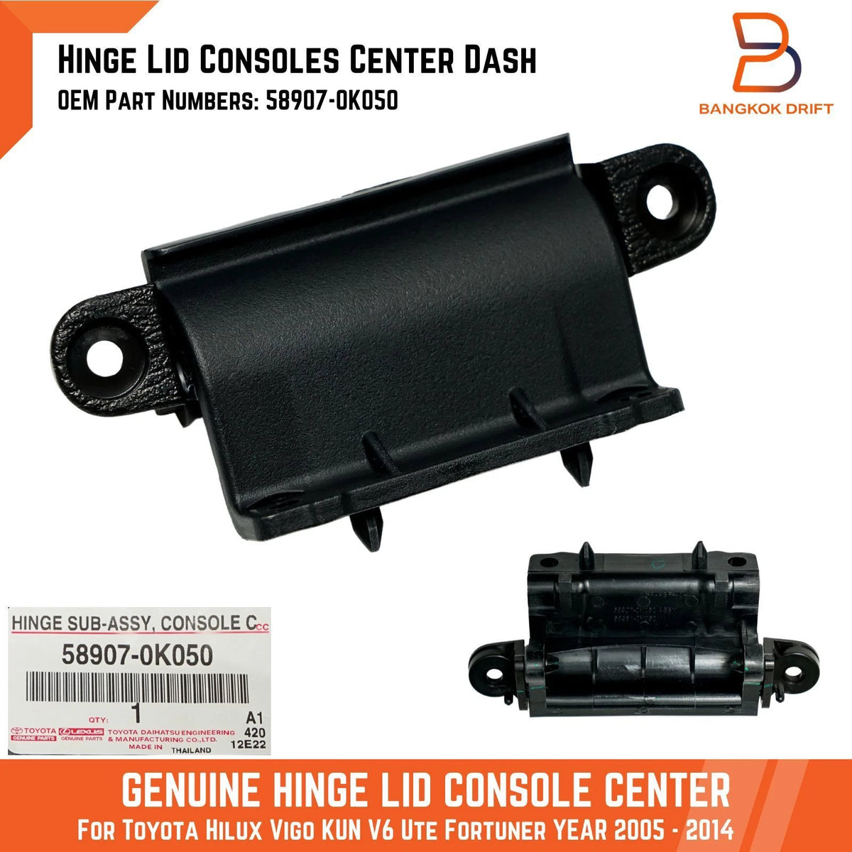 Genuine Armrest Console Box Hinge for Toyota Hilux Fortuner (2005-2015)
