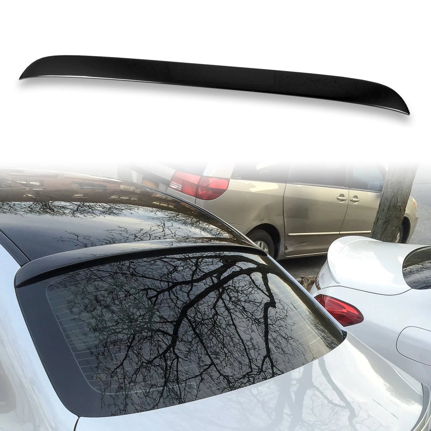 ABS Roof Spoiler for Mercedes Benz W205 Sedan (2015-2021) Obsidian Black