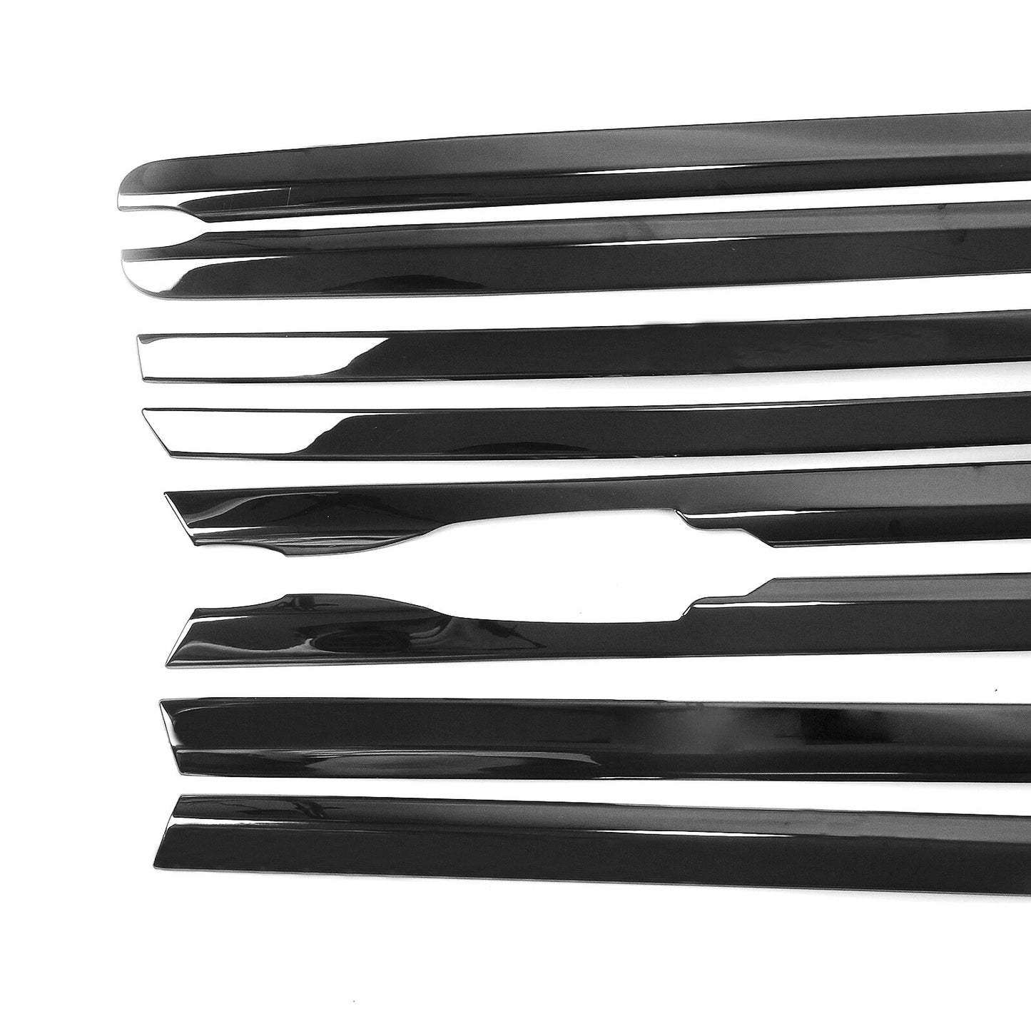 8 x Titanium Black Window Moulding Seal Belt Strips for Benz GLC (2016-2022)