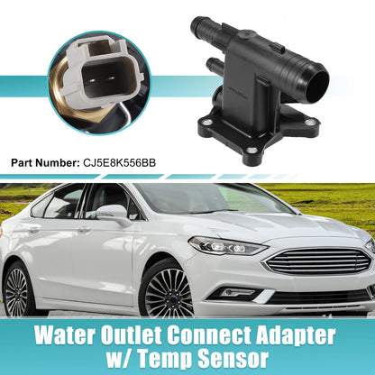 Engine Coolant Water Outlet w/ Temp Sensor for Ford 2.0 EcoBoost (2015-2023)