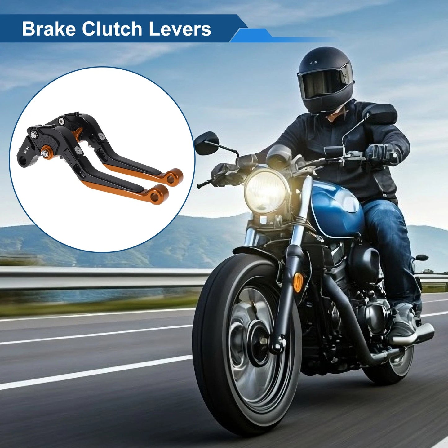 Adjustable Brake Clutch Levers for Honda X11 (1999-2002) Black Orange