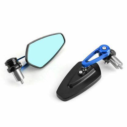 7/8" Blue Aluminum Handlebar End Mirrors for Motorcycle F2