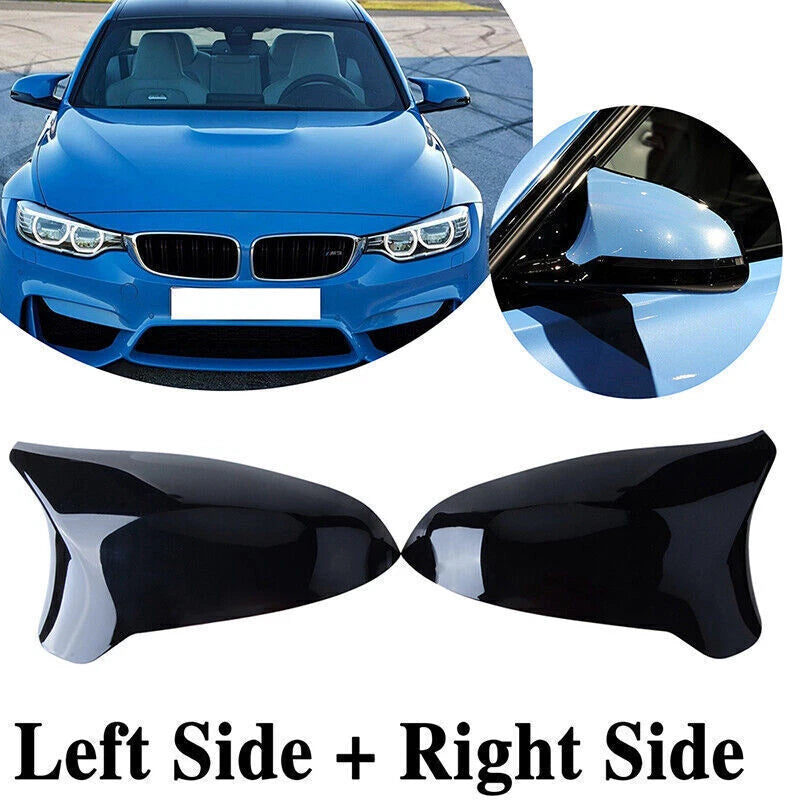 Glossy Black Side Mirror Covers for 2015-2019 BMW F80 M3 F82 M4 (2 pcs)