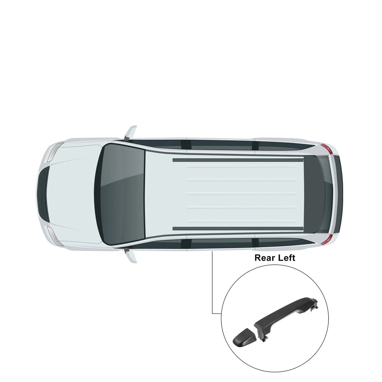 Black Rear Left or Right Exterior Door Handle for Toyota Camry (2018-2023)