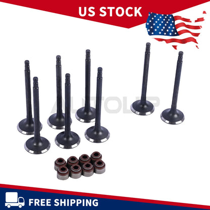8x EXHAUST VALVES & VALVE SEALS for Nissan Altima 2.4L DOHC 16V (1998–2004)