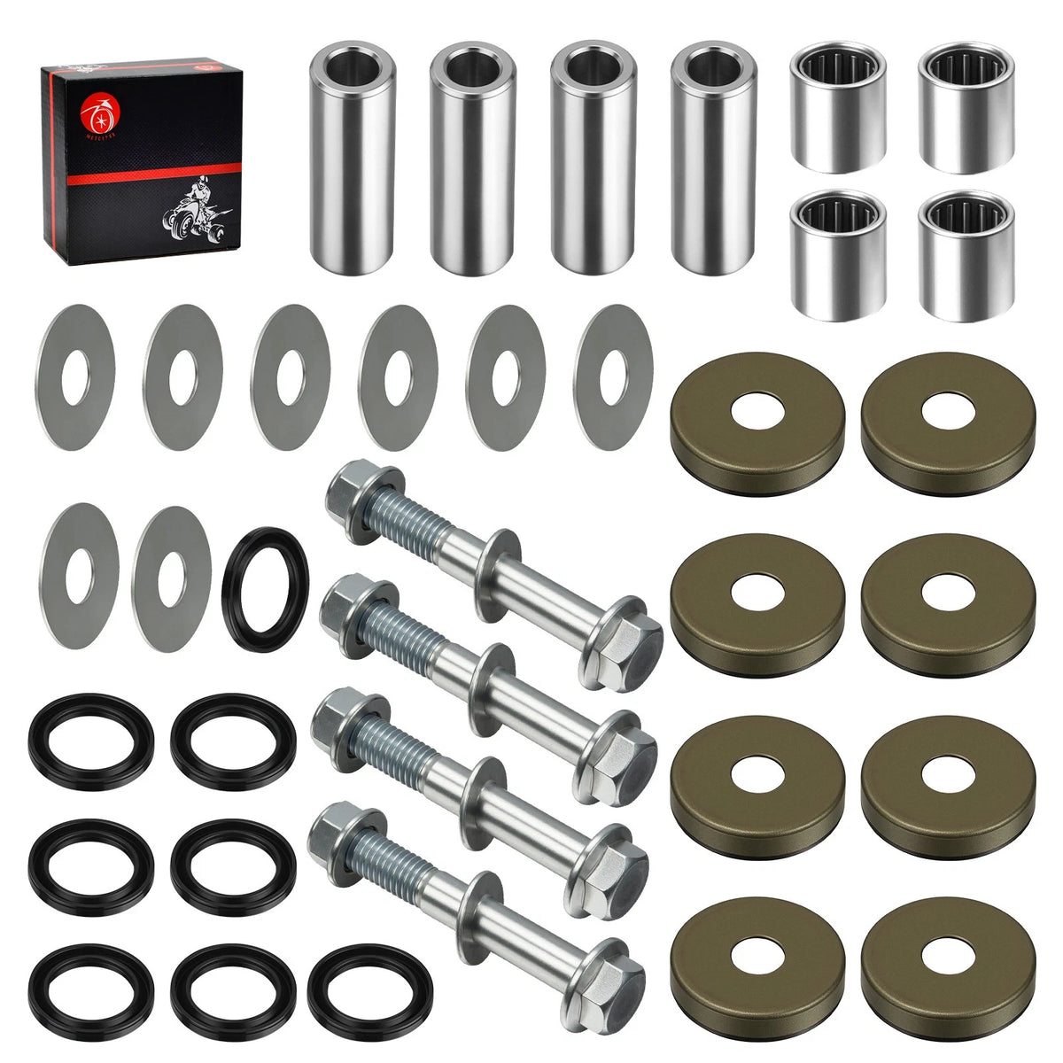 Front Lower A-Arm Bushing Seal Kit w/Bolts for Kawasaki KFX400 (2003–2006)