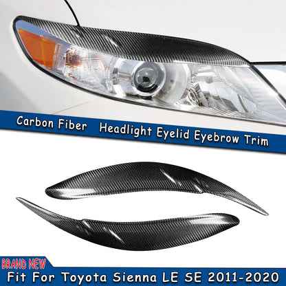 2 x Front Headlight Eyebrow Covers for Toyota Sienna LE SE (2011-2020)