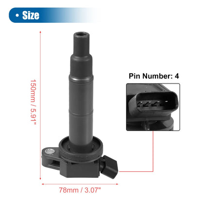 4 Pcs Ignition Coils for Toyota Camry RAV4 Solara 2.4L (2002-2006)