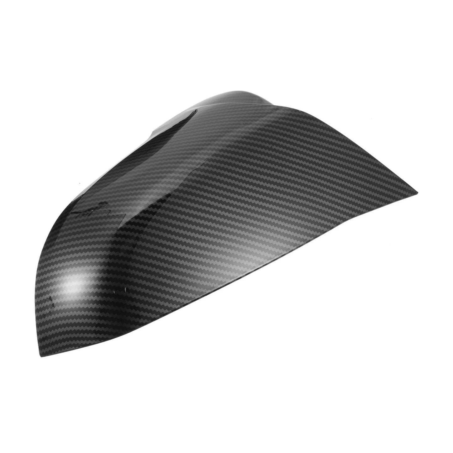 Pair Rear View Mirror Cover Shell for BMW X1 Carbon Fiber Pattern Black