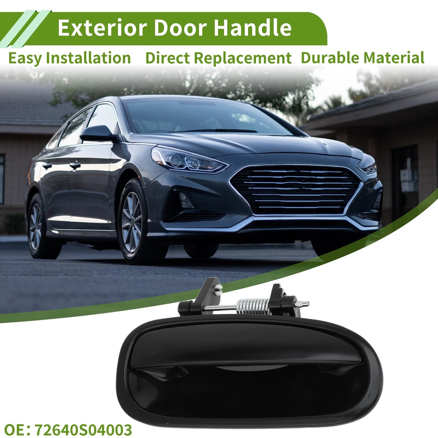 Exterior Door Handle for Honda Civic (1996-2000) Black Rear Right