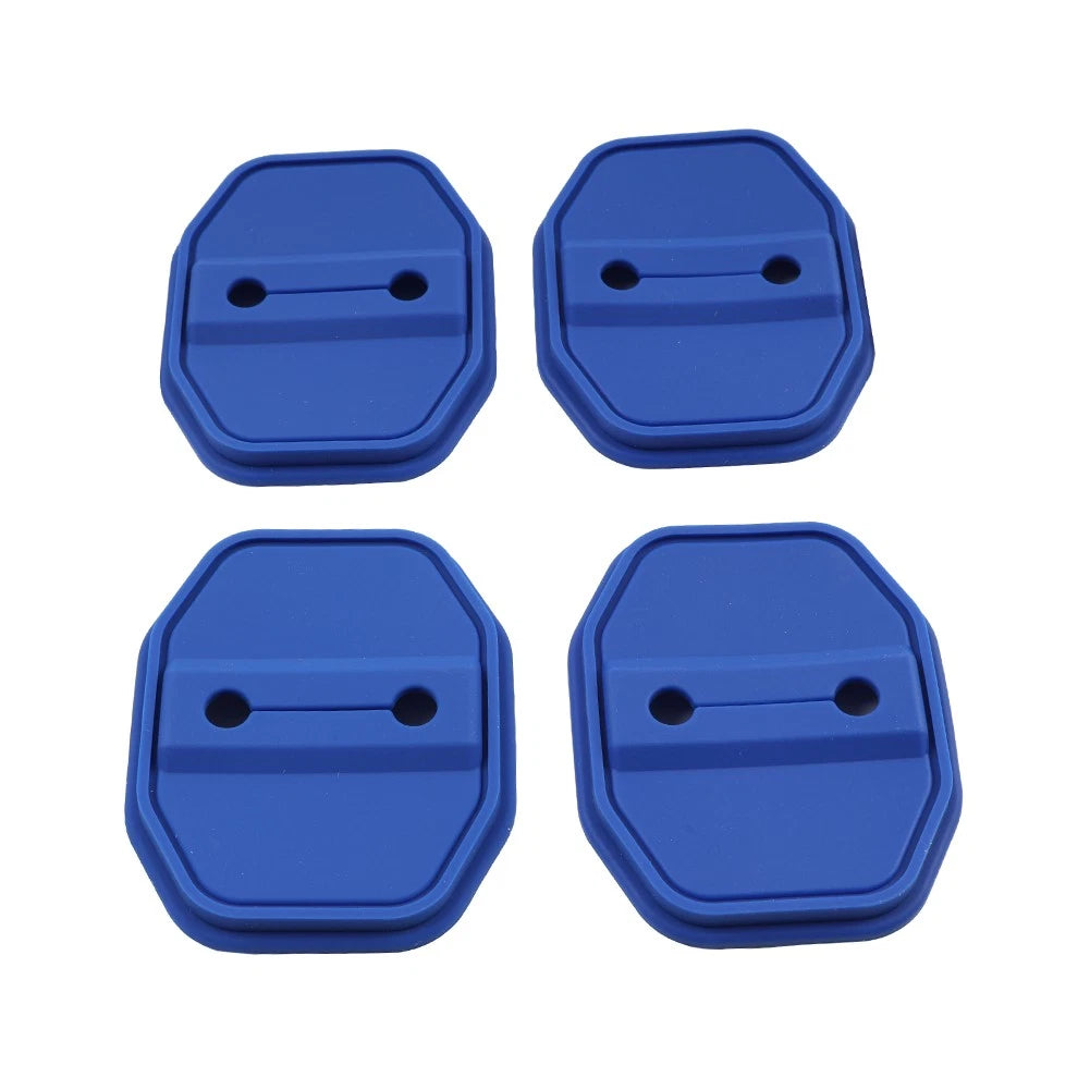 4 x Blue Car Door Lock Protective Covers for BMW F40 F45 G20, Benz C-Class, Maserati