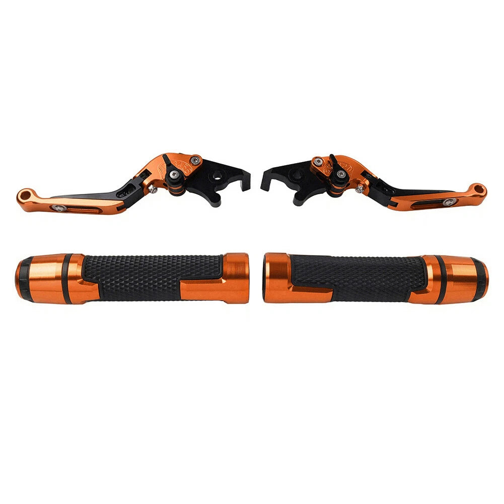 Orange Extendable Brake Clutch Lever Grip Set for Yamaha YZF R1M R1S (2015-2023)