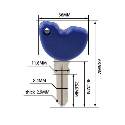 Uncut Blade Blank Key for Vespa Piaggio 3VTE Fly 125 200 GTS250 300 (2005-2023)
