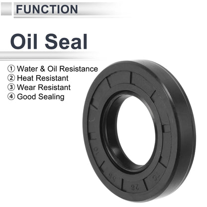 Oil Seal / 28x55x10mm / Rotary Shaft Seal TC Ring Nitrile Rubber Black 5 Pcs