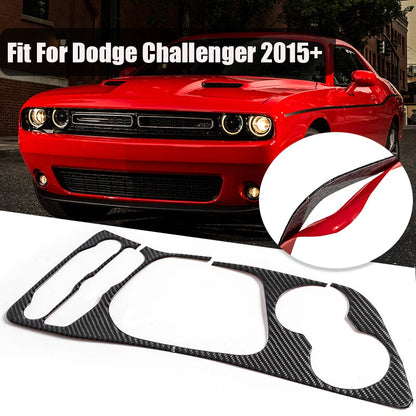 Carbon Fiber Interior Gear Shift Box Panel Trim Cover for Dodge Challenger (2015-2023)