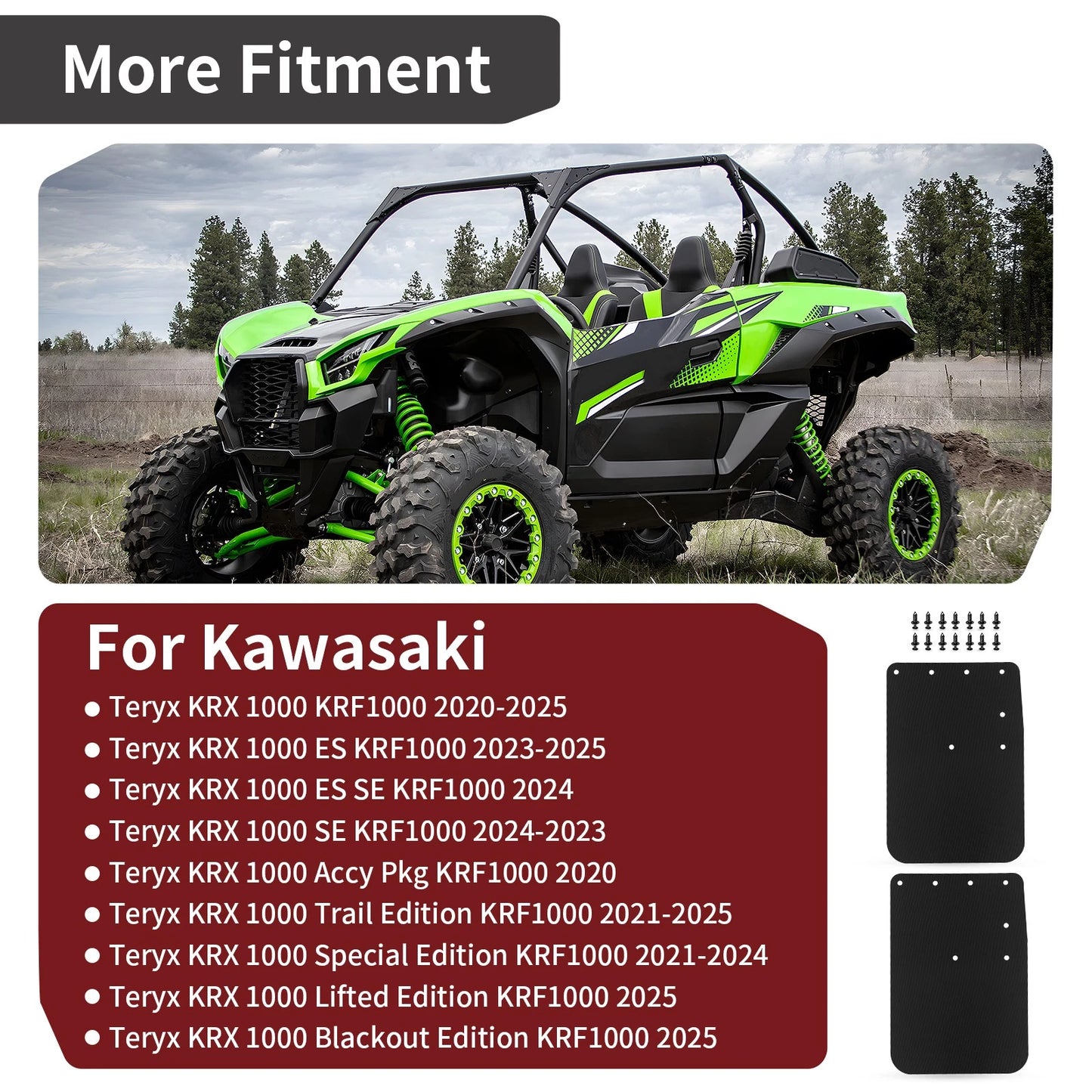 Mud Flap Set for Kawasaki Teryx KRX 1000 (2020–2023)