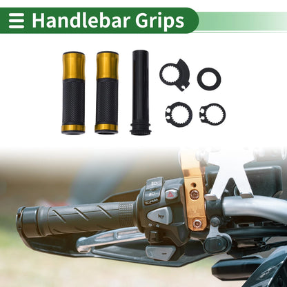 7/8 22mm Hand Grips Gold Tone Rhombus for Motorcycle Handlebar Covers Kit