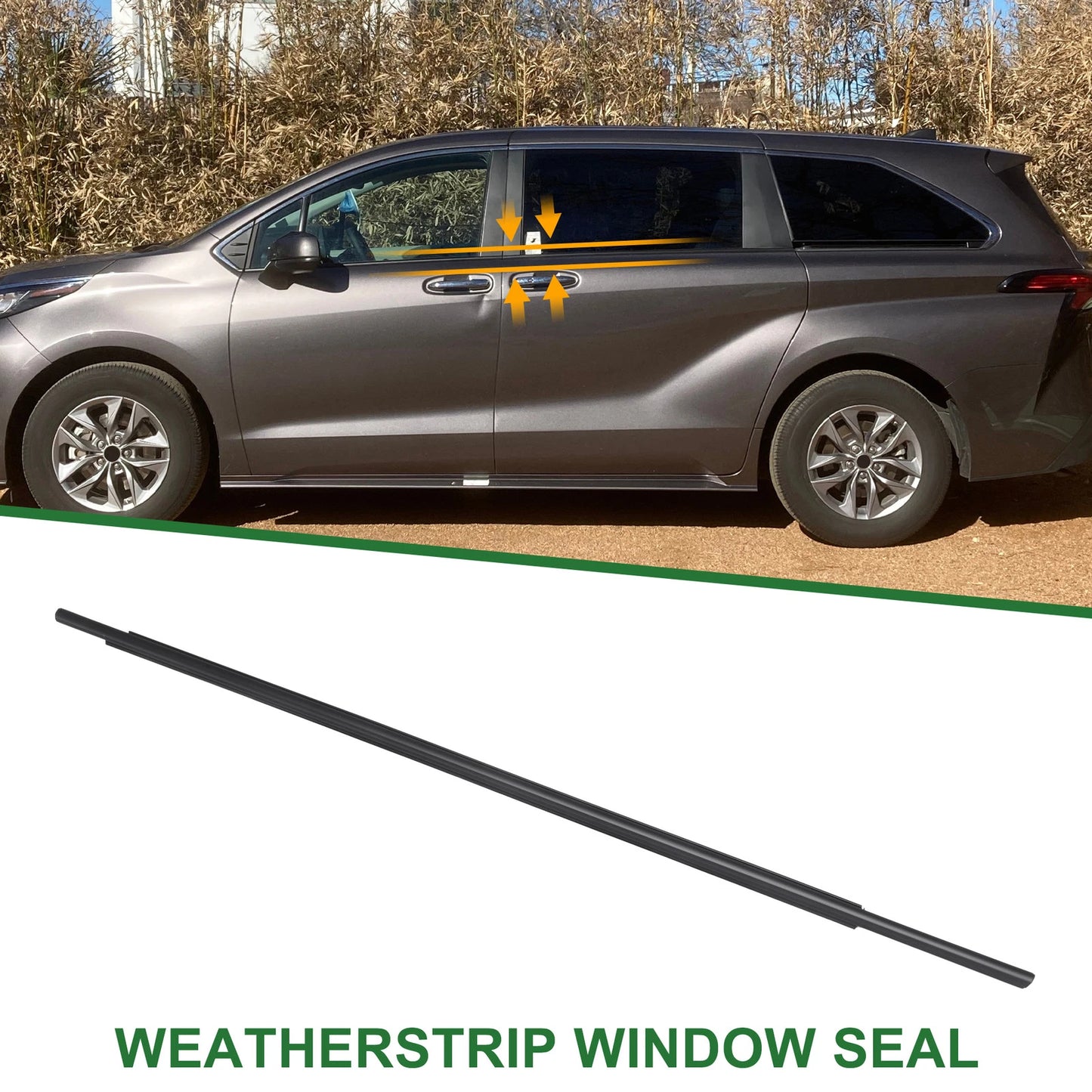 Rear Right Weatherstrip Window Seal for Toyota Sienna (2011-2022)