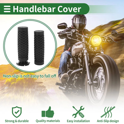 7/8 22mm Hand Grips Cover TPU Black for Motorcycle