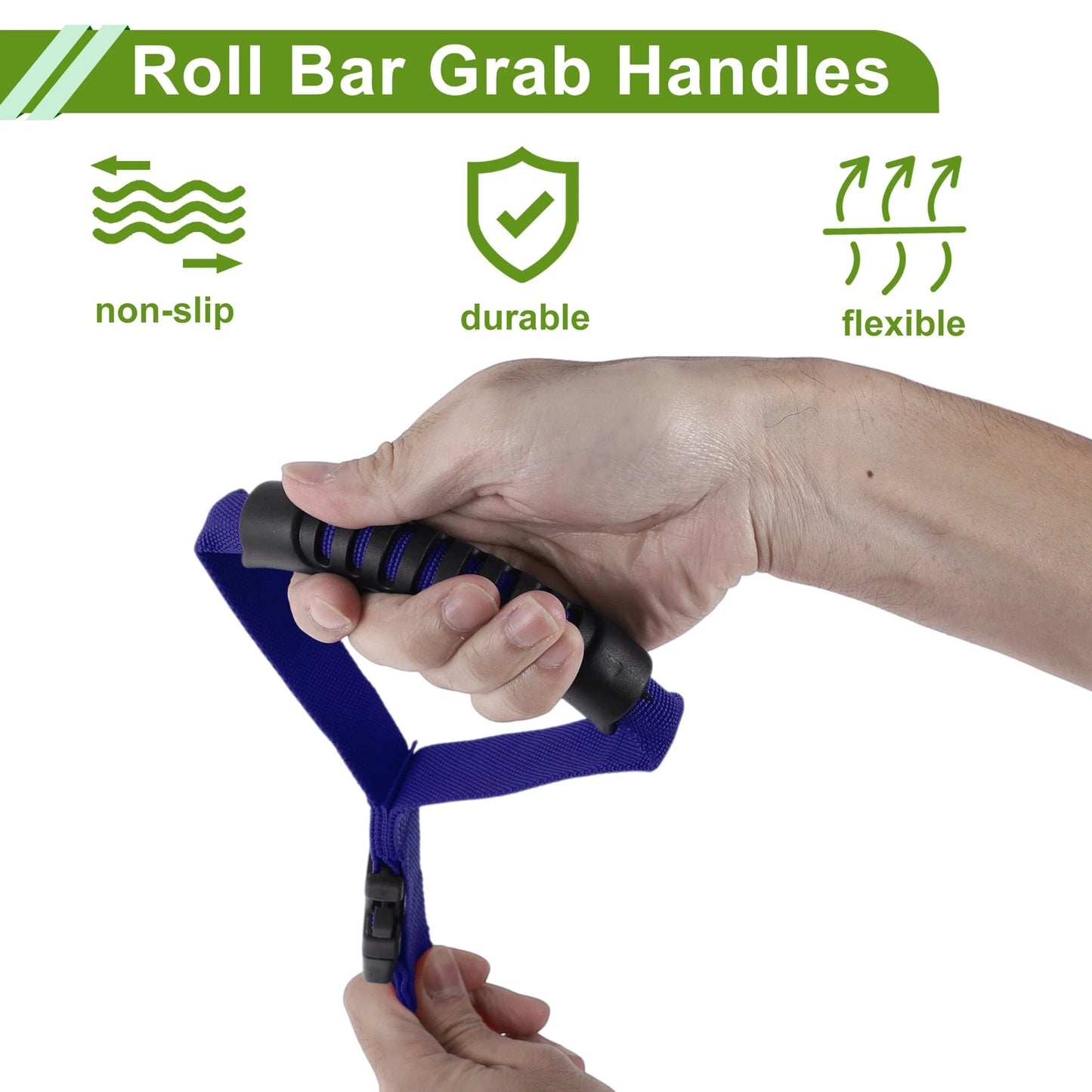 Blue Roll Bar Grab Handles for Jeep Wrangler JL (2018-2024)