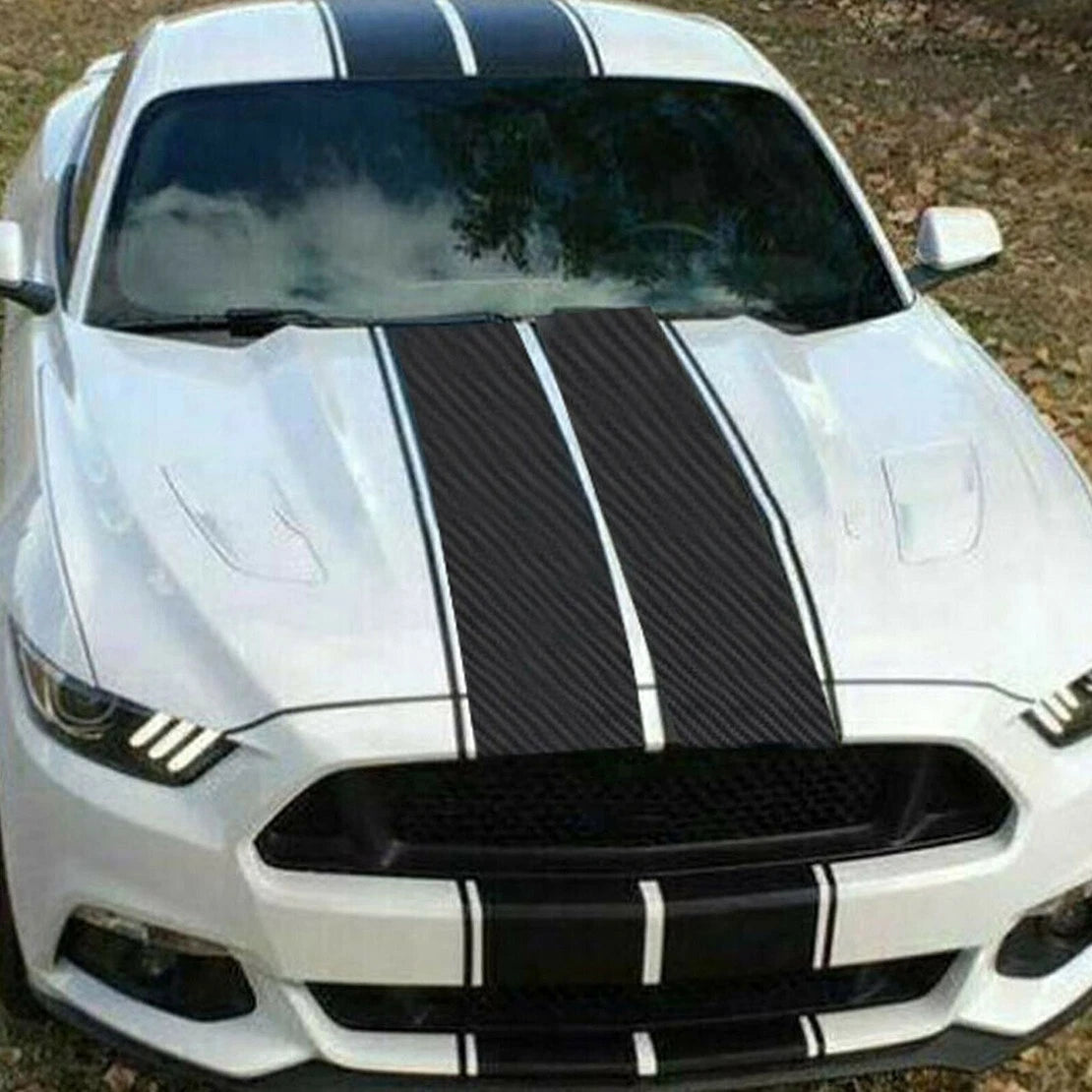 3D Vinyl Rally Racing Stripe Covers for Ford Mustang