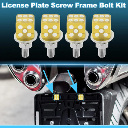 License Plate Screws Cover / M6 3.45 cm Yellow 4 pcs for Universal Motorcycle