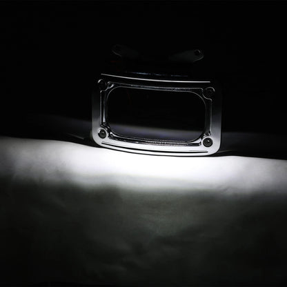 Chrome Curved Laydown License Plate Mount Light for Harley Street Road Glide