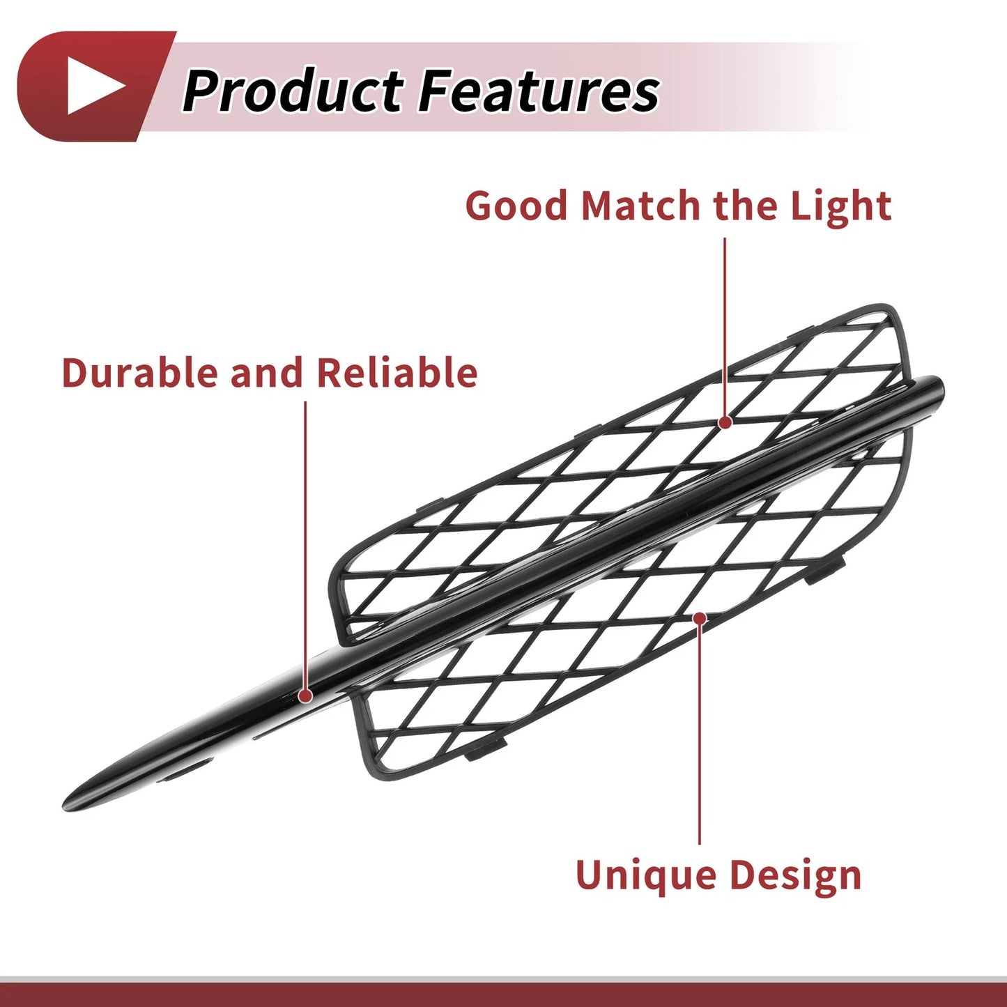 1 Pc Front Left Fog Light Grill for BMW X5 (2007-2010) Black