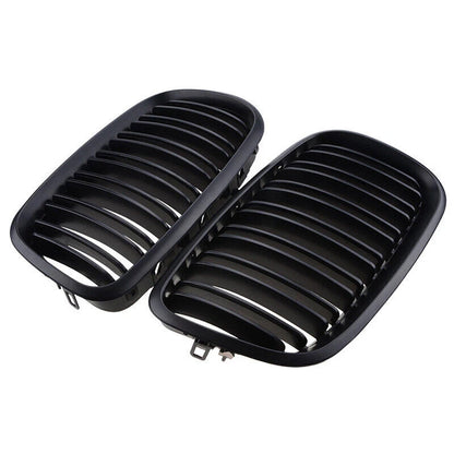 2 x Front Kidney Grilles Matte Black for BMW E70 E71 X5 X6 (2007-2013)