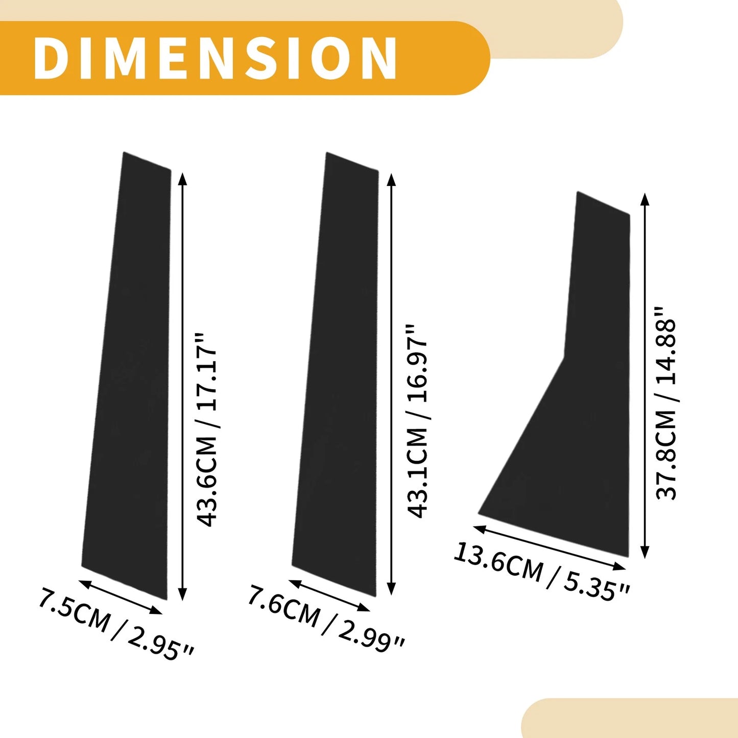 6 Pcs Door Pillar Window Trim for Honda CR-V (2011-2016) Black