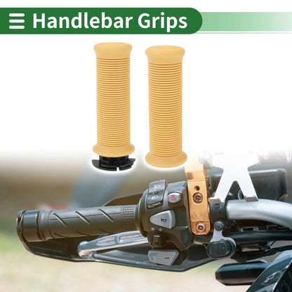 7/8" 22mm Motorcycle Hand Grips Covers Yellow Thread Pattern