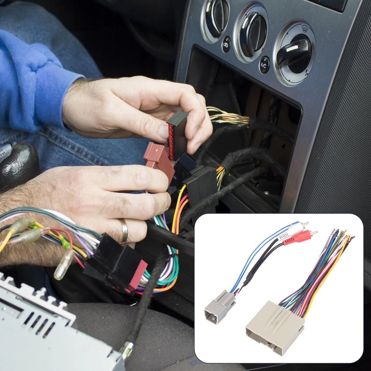 Stereo CD Player Wiring Harness Set 2 x RCA Connectors for Ford Freestar