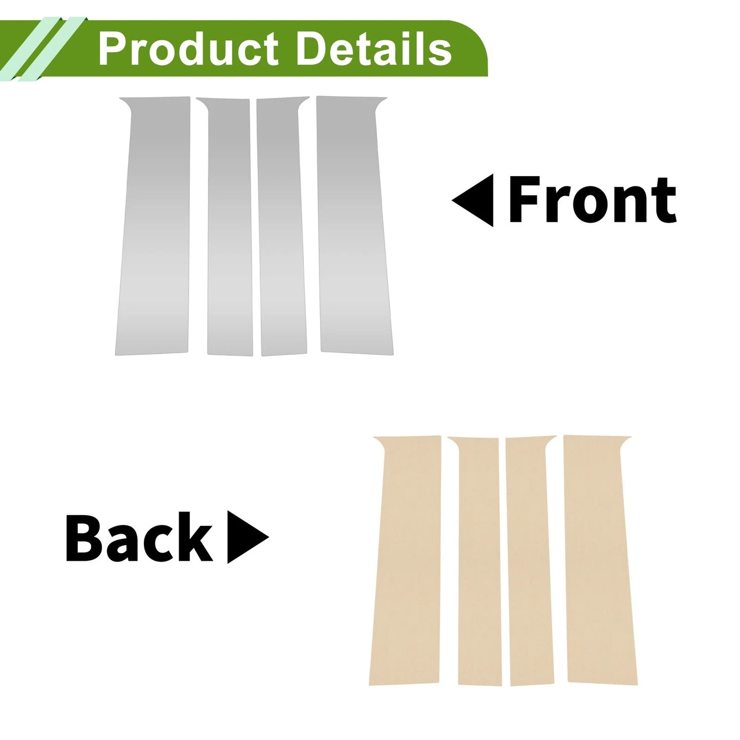 4 x Pillar Window Trim for GMC Canyon (2015-2024) Silver Tone