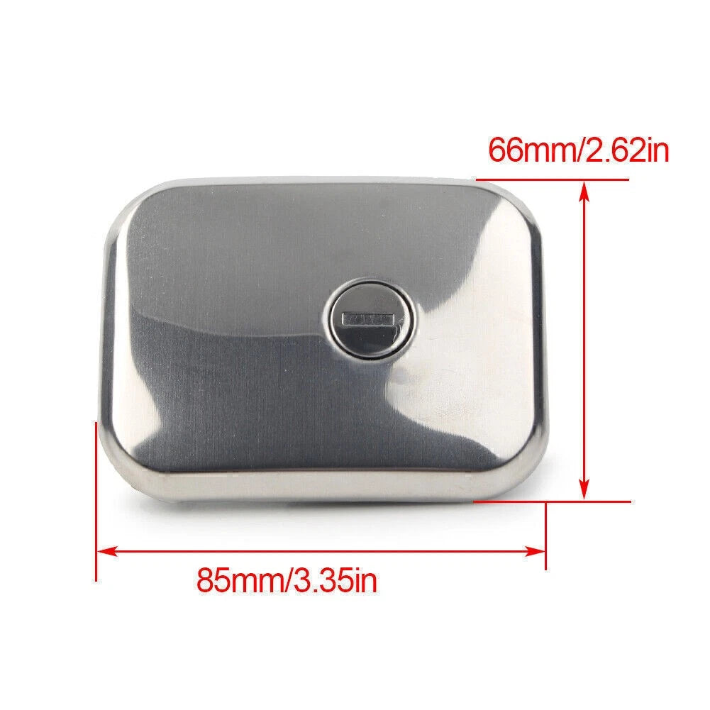 Fuel Gas Tank Cap Cover Lock + 2 Keys Chrome for KAWASAKI KZ1000 (1981-1983)