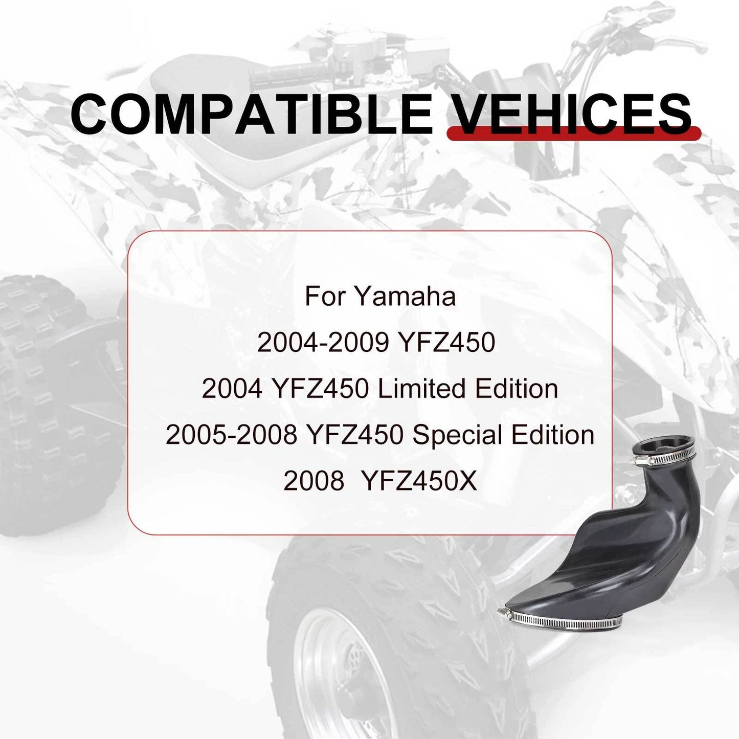 Air Box to Carburetor Rubber Intake Boot for Yamaha YFZ450 04-09