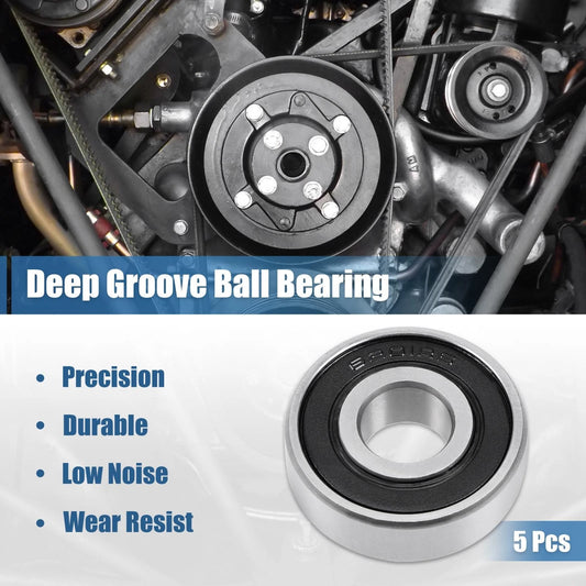 12mmx32mmx10mm Deep Groove Ball Bearing 5pcs Sealed Chrome Bearings for Equipment