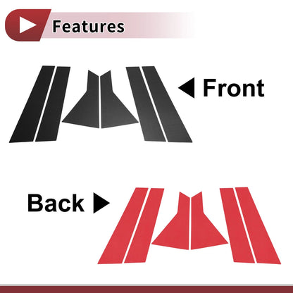 Black Carbon Fiber Door Pillar Window Trim for Nissan Qashqai (2023-2024)