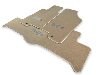 Beige Floor Mats for Hummer H3 Tailored Carpets with H3 Emblem (2005-2010)