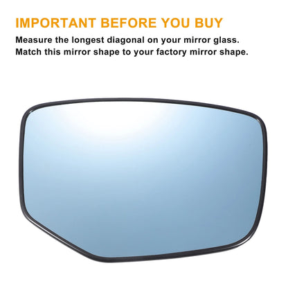 Blue Mirror Glass Pair (Left & Right) w/ Back Heated for Honda Accord (2008-2010)